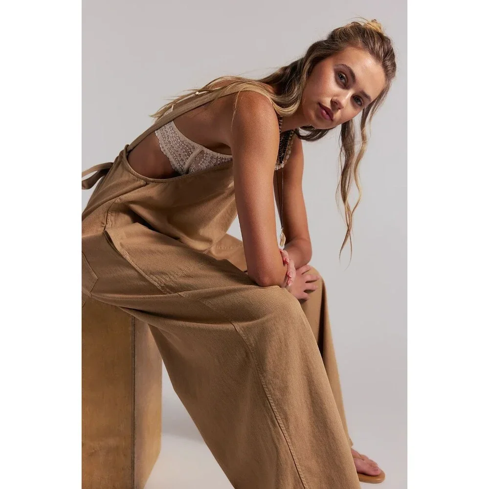 Free People We The Free Freebird Jumpsuit Cashew Medium M NWT